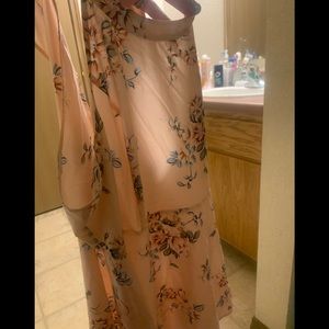 Baby pink torrid peplum halter top